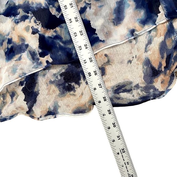 SOLD! Jennifer Lopez | Tie Dye Inspired Bell Long Sleeves Top | Blue | Med - Picture 10 of 11